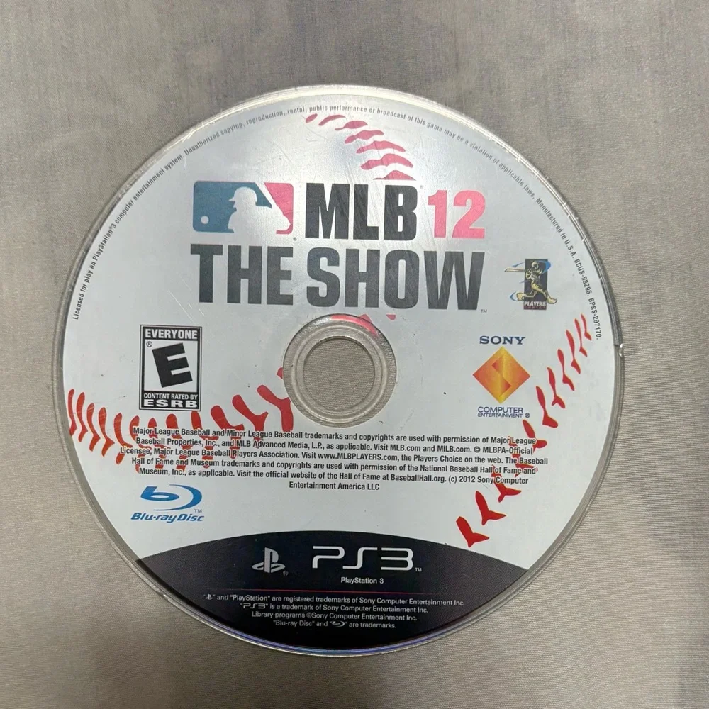 Sony MLB 12 The Show PS3 Disc with Red and Black Accents
